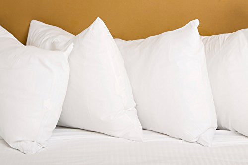 Set of Two 100% Cotton Hotel Premium Down-Alternative Made in USA Pillows - Three Comfort Levels!