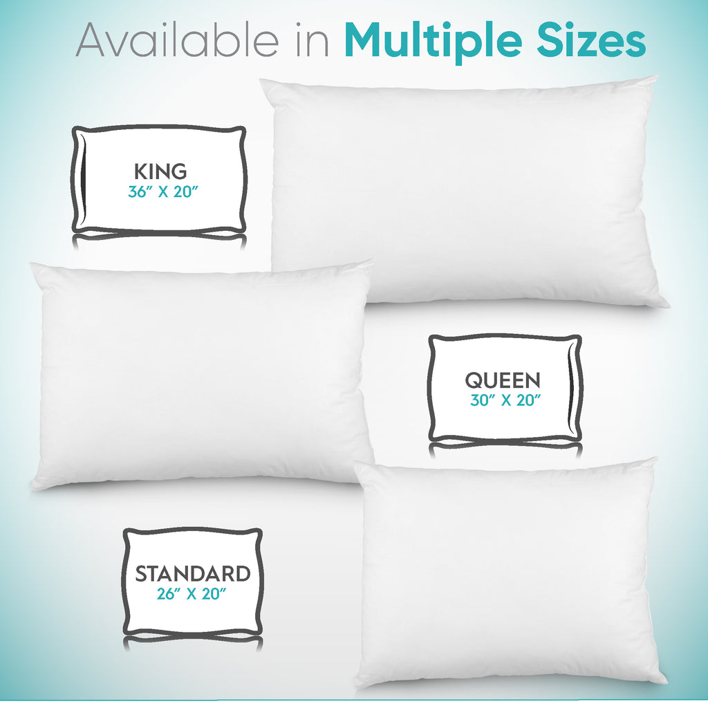 Digital Décor Cluster Fiber Pillow White Down Alternative Pillows Hypoallergenic Polyester Filled Soft Fluffy for Comfort Bed Support Standard Size - Set of 2