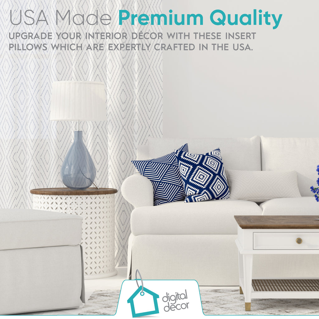 Digital Decor Premium Hypoallergenic Throw Pillow Inserts Sham - Decorative White Square Form Pillow Inserts - Perfect for Bedroom, Sofa & Couch